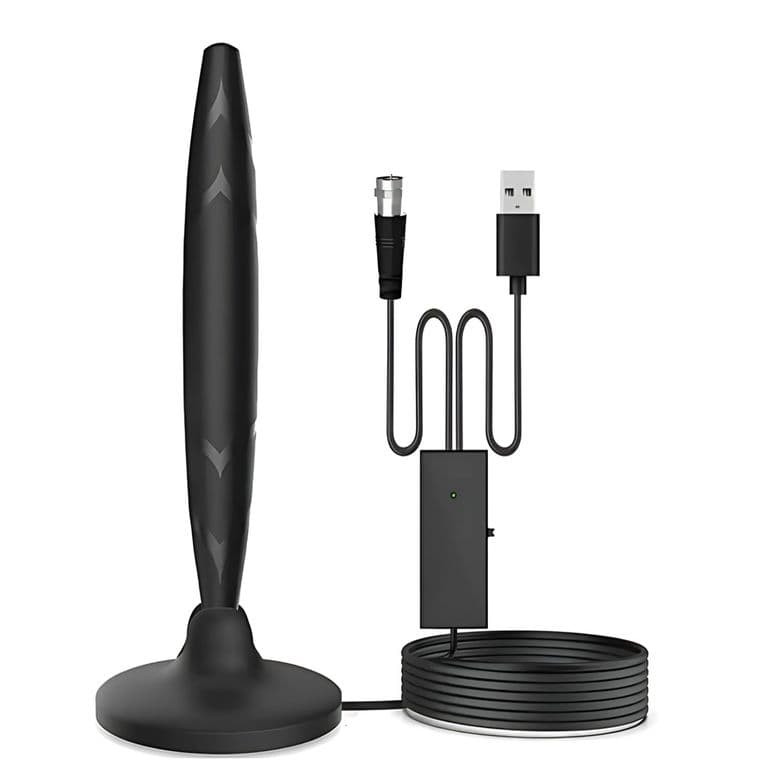 Antena Digital TV 25dB Larga Con Amplificador Y Cable 3m - SC