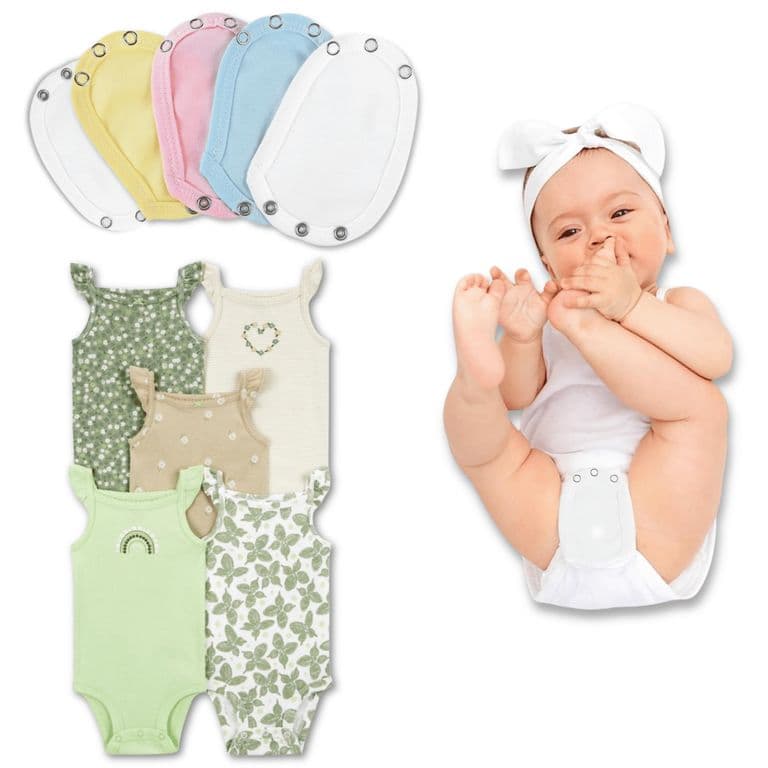 Pack 5 Unidades Extensor Body Bebe +Pack 5 Bodys Nina Mariposas Multicolor 6 MESES