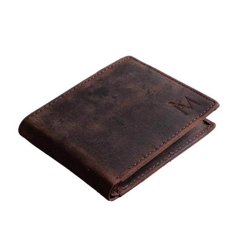 Billetera De Cuero Grueso natural Cafe Vintage Country Cafe TALLA UNICA