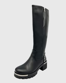 Bota para mujer, Negra bajo la rodilla con tachas Danicolle Negro 35