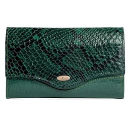 Billetera Mujer Mod. Chiara Cuero Natural Verde ...