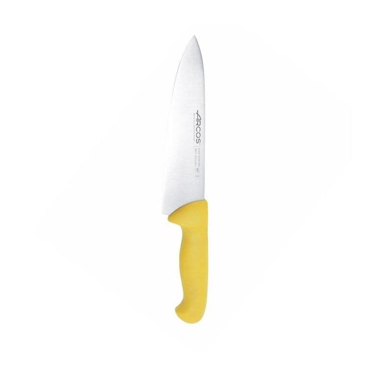 Cuchillo Medio Golpe Amarillo 20cm Acero Inoxidable