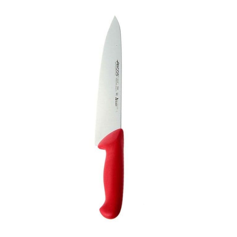 Cuchillo Medio Golpe Rojo 25cm Acero Inoxidable