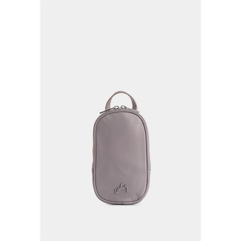 Velez Cartera Bandolera Elora Lona Mujer Manija Cuero Gris Gris TALLA UNICA