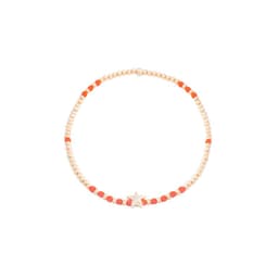 Pulsera de Plata Esterlina 925 Estrella naranja Banado en Oro 14kt Amarillo 18