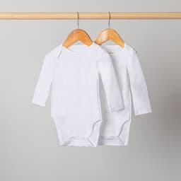 Pack 2 Bodys Manga Larga Bebes Blacos Algodon Pima Peruano Blanco 3-4 ANOS