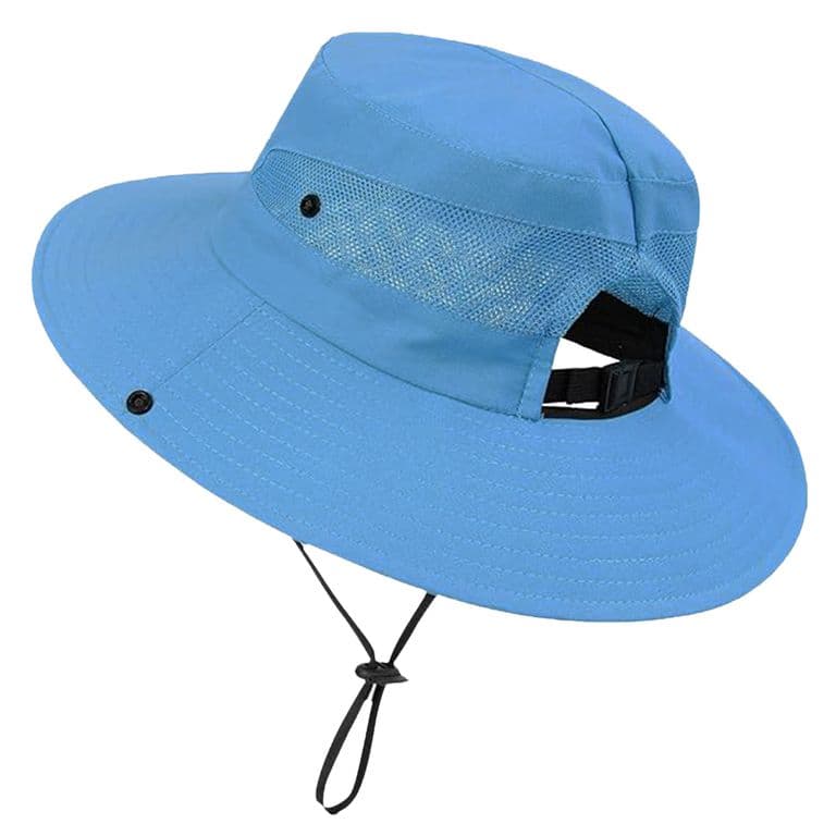 Sombrero Bonnie Ala Ancha Plegable UV Ninos Azul Claro TALLA UNICA