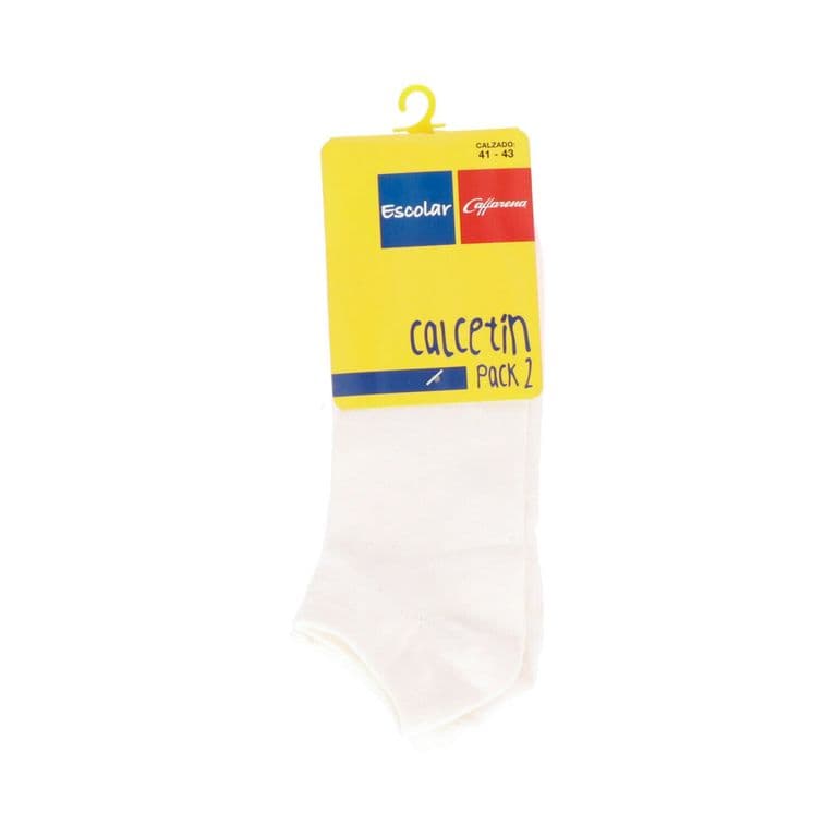 Calcetin tobillo algodon pack 2 Blanco 38-40