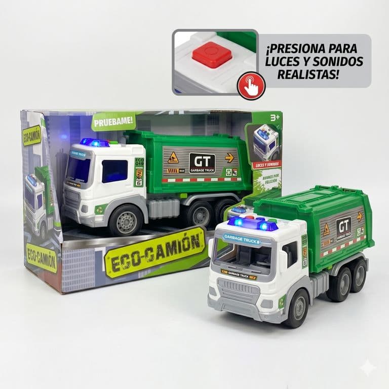 Juguete Camion Recolector Basura 1:16 Luces Sonidos -