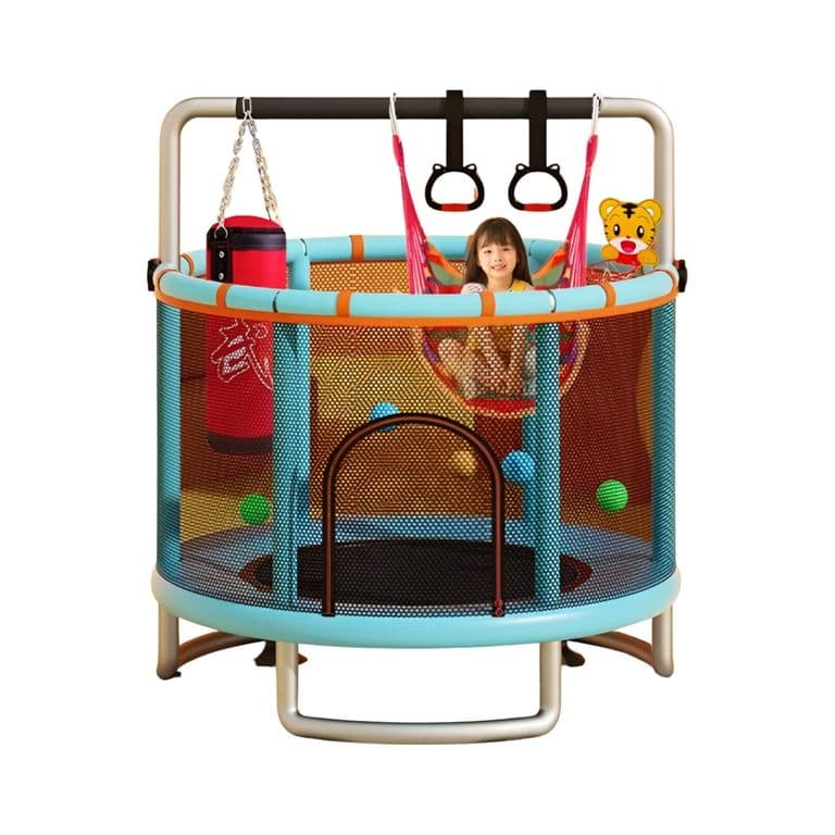 Cama Elastica Mini Trampolin Mas 5 Juegos Para Ninos Celeste