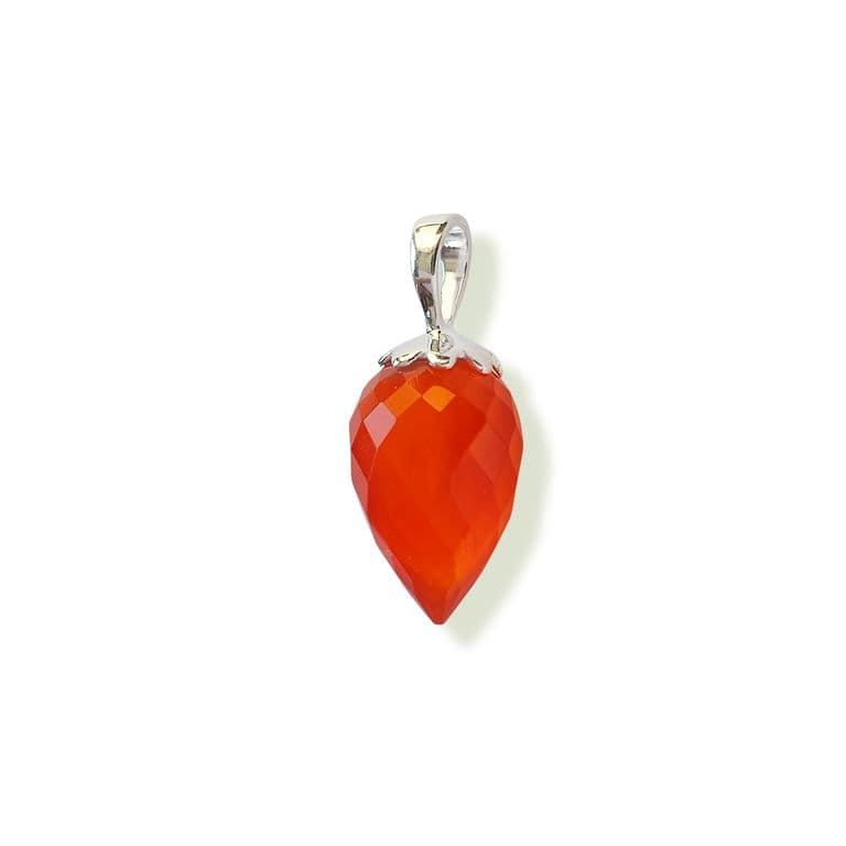 Colgante Pendulo Cornalina Plata Fina 925 Rojo TALLA UNICA