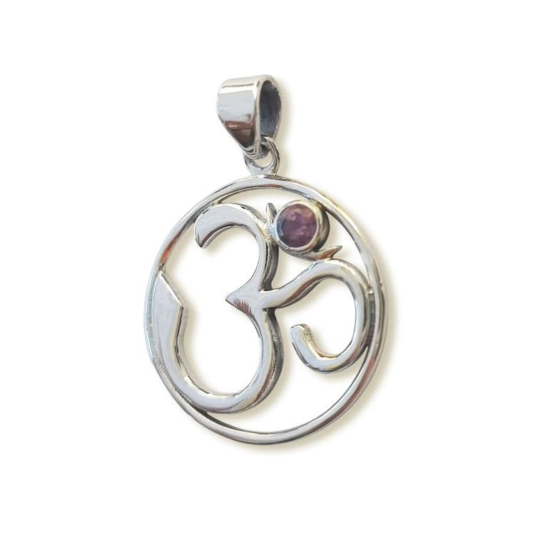 Colgante Ohm Amatista Plata Fina 925 Amatista TALLA UNICA