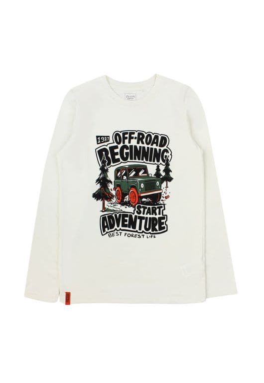 Polera Junior Nino Day To Day Blanco Blanco 8