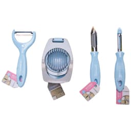 Kit de rebanador y peladores celeste