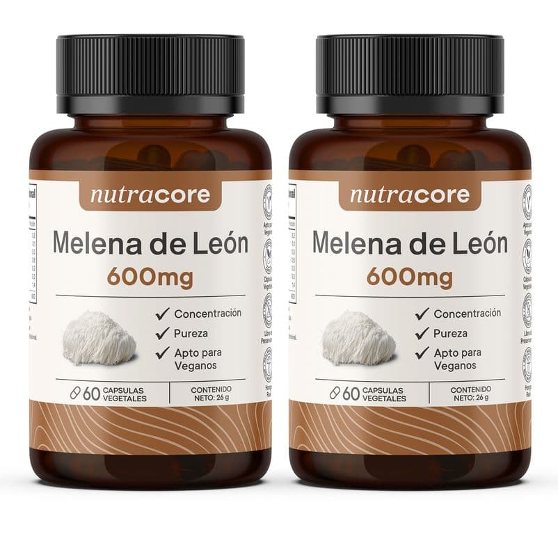 Melena De Leon Natural 600mg - Pack 2x60 Capsulas Vegetales -