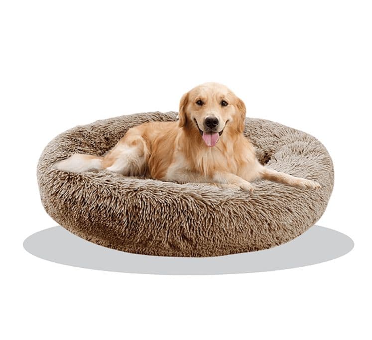Cama Antiestres Felpa para Mascotas Perros Gatos 70cm Marron