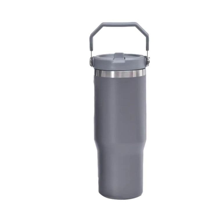 Botella Termica Flip Straw Tumbler 900 Ml Gris Oscuro