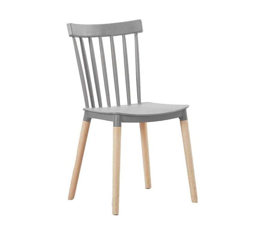 Silla de Comedor Windsor de Polipropileno Gris
