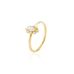 Anillo Compromiso de Oro 18Kt Lady Circonita Amarillo 16