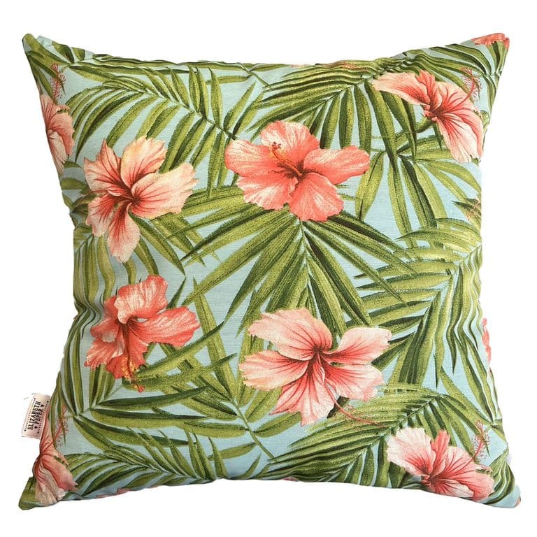 Cojin Decorativo Diseno Hibisco Rosa Verde 45x45 Relleno