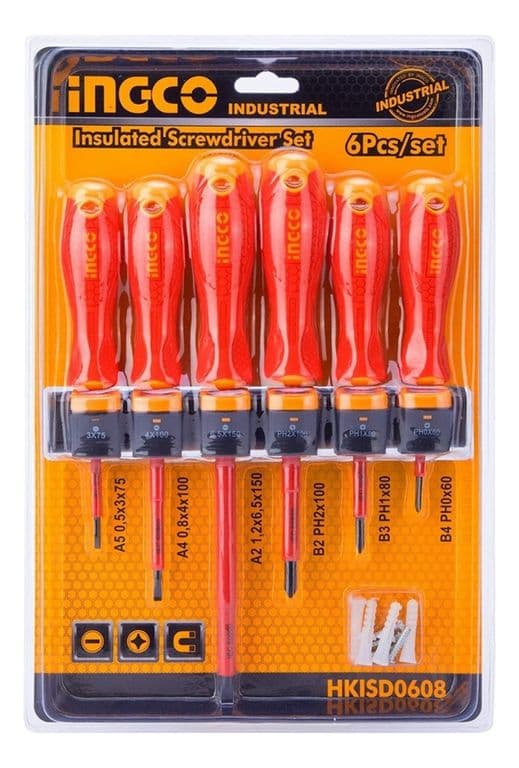 Set Destornilladores Electricos Aislado 6pcs Hkisd0608