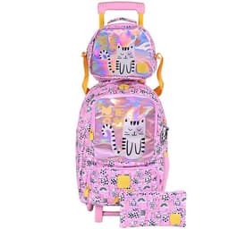 INFINITY PACK -MOCHILA RUEDAS + LONCHERA + ESTUCHE Rosa TALLA UNICA