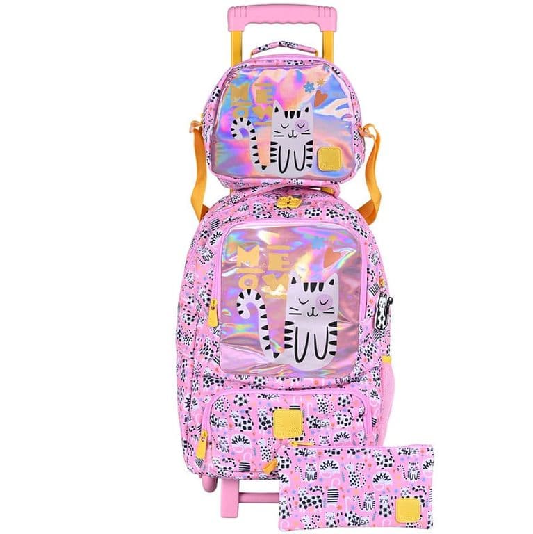 INFINITY PACK -MOCHILA RUEDAS + LONCHERA + ESTUCHE Rosa TALLA UNICA