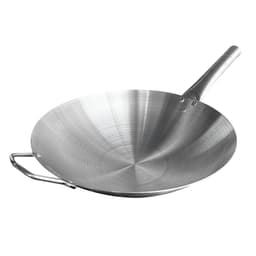Wok Acero Inox Con Mango Y Aza 36 Cm.