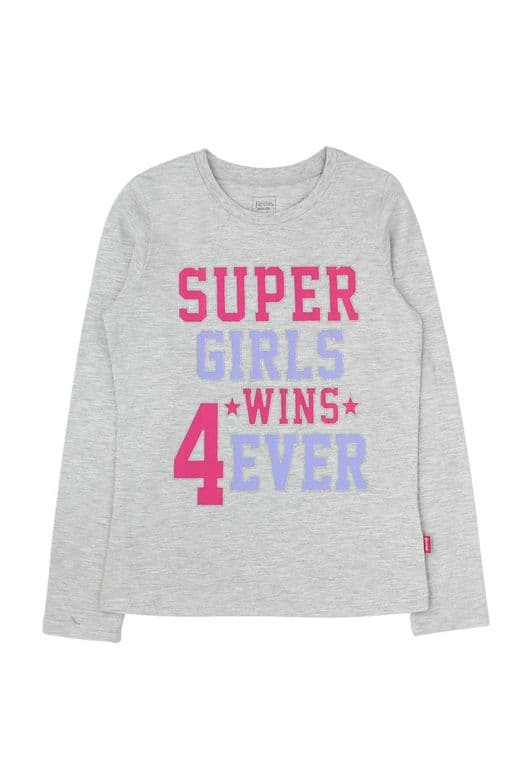 Polera Junior Nina Day To Day Gris Gris 8