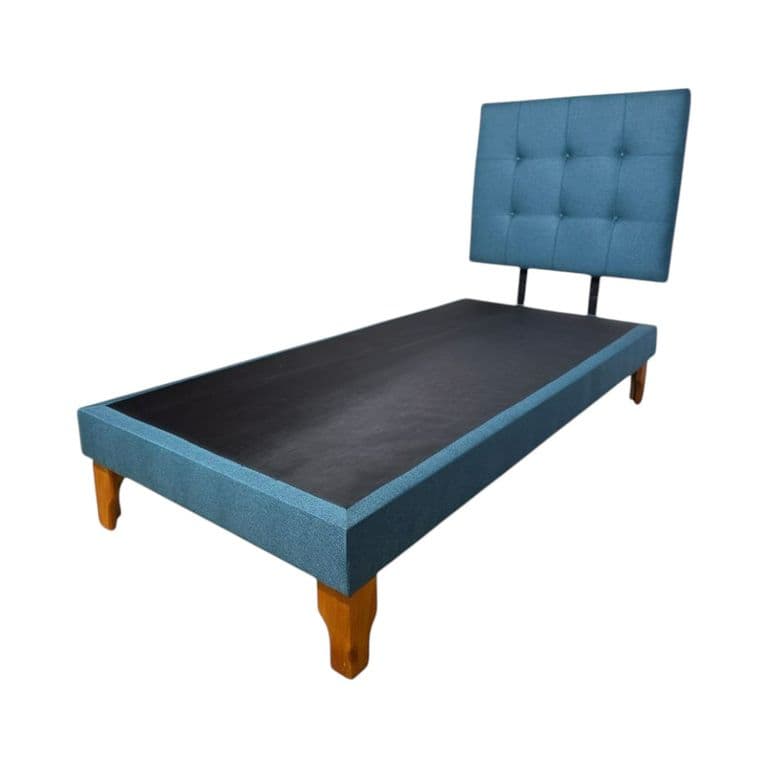 CAMA PLAZA Y MEDIA LINO AZUL INDIGO