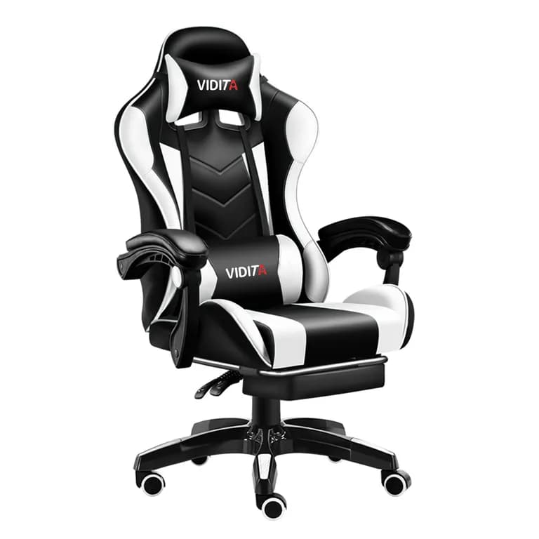 Silla Gamer GX2000 Reclinable Profesional con Reposapies-Blanco