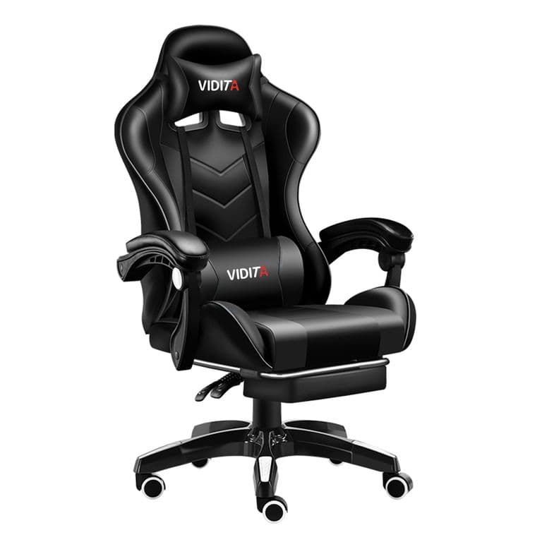 Silla Gamer GX2000 Reclinable Profesional con Reposapies-Negro