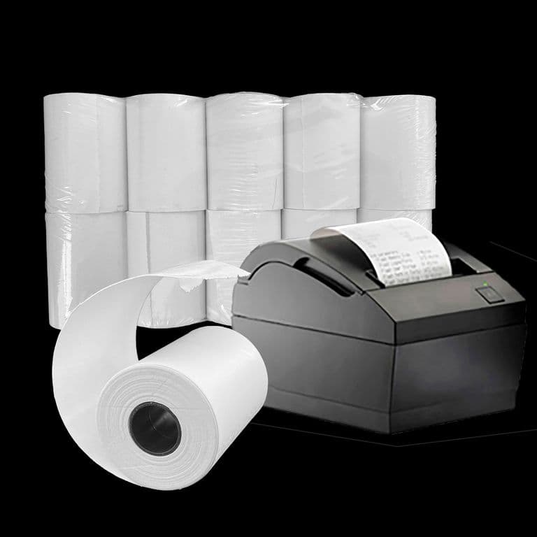 50 Rollos Papel Termico 57x40 Mm 43grs Blanco
