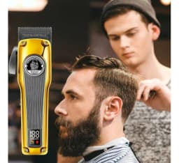 Maquina Cortadora De Pelo Barberia Km-1825 Color Dorado