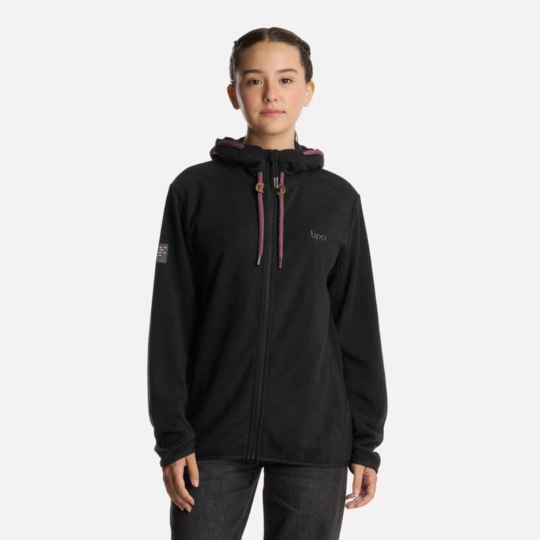 Poleron Teen Girl Stripes Nano-F Full Zip Hoody Negro Negro 12