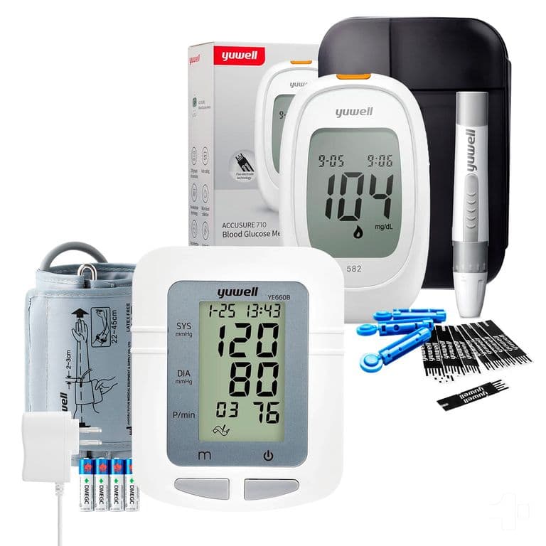 Toma Presion Tensiometro Yuwell YE660B + Glucometro Yuwell 582