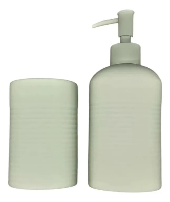 Set De Bano 2 Piezas Ceramica Jabon Porta Cepillo Vd