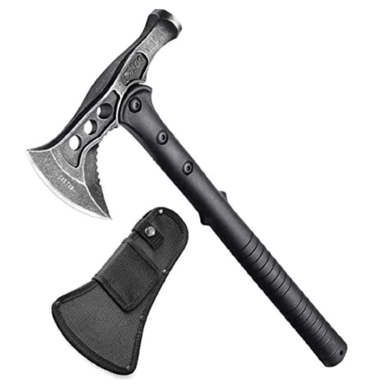 HACHA BACK TOMAHAWK MARTILLO HUIWILL y FUNDA AE39