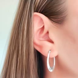 Aros Argolla Lorenza 18mm Plata Fina 925 Plateado TALLA UNICA