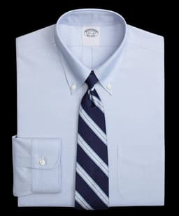 Camisa Stretch No-Iron Oxford Button-Down Collar Cyan Celeste 16-33
