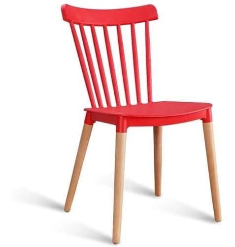 Silla de Comedor Windsor de Polipropileno Rojo