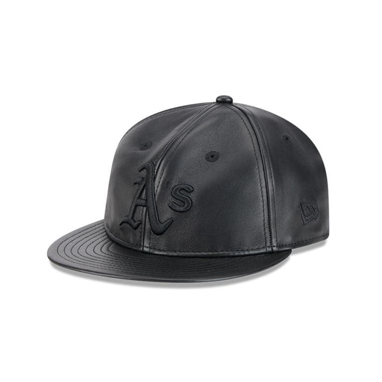 Gorra 9Fifty MLB Oakland Athletics Genuine Leather Black Negro TALLA UNICA