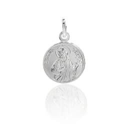 Colgante Medalla San Judas Tadeo 15mm Plata Fina 925 Plateado TALLA UNICA