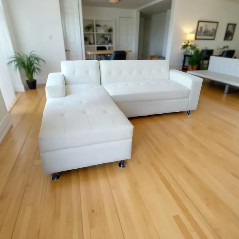 SOFA SECCIONAL MILAN IZQUIERDO BLANCO ECOCUERO