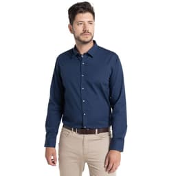 Camisa Jacquard Santillana Hombre Manga Larga Azul Marino S