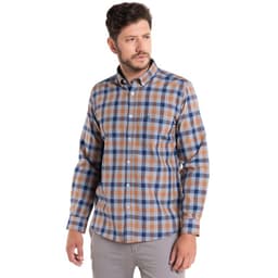 Camisa Oxford Cuadros Leon Cafe M