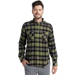 Camisa Lenadora Asturias Hombre Manga Larga Verde L