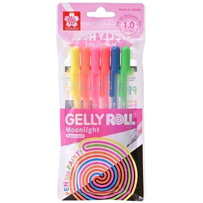 Lapiz Gel Gelly Roll Moonlight 6 colores