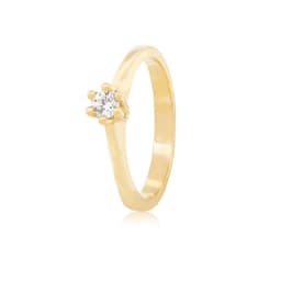 Anillo Compromiso de Oro 18kt Solitario Circon 6 grifas. Amarillo 13