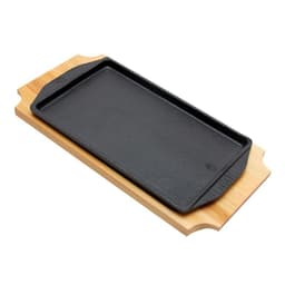 Plato Hierro Rectangular Con Base Madera 324X178X19 Cm